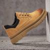 Мужская кожаная повседневная обувь Новая Ретро Толстая подошва Износостойкая Удобная На шнуровке Плоские кроссовки Уличная мужская обувь для ходьбы