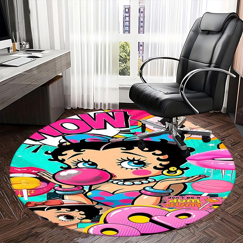 Betty Boop Round Chair Mat - Home Decor, Sofa Carpet, Office Rug Gift for Bedroom