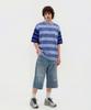 CUTZ Multi-Stripe Short Sleeve Knit (Blue)