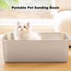 Cat Litter Box Easy To Clean Stainless Steel Pet Toilet Large Space Low Entry Pet Litter Box for Cats Rabbits Ferrets