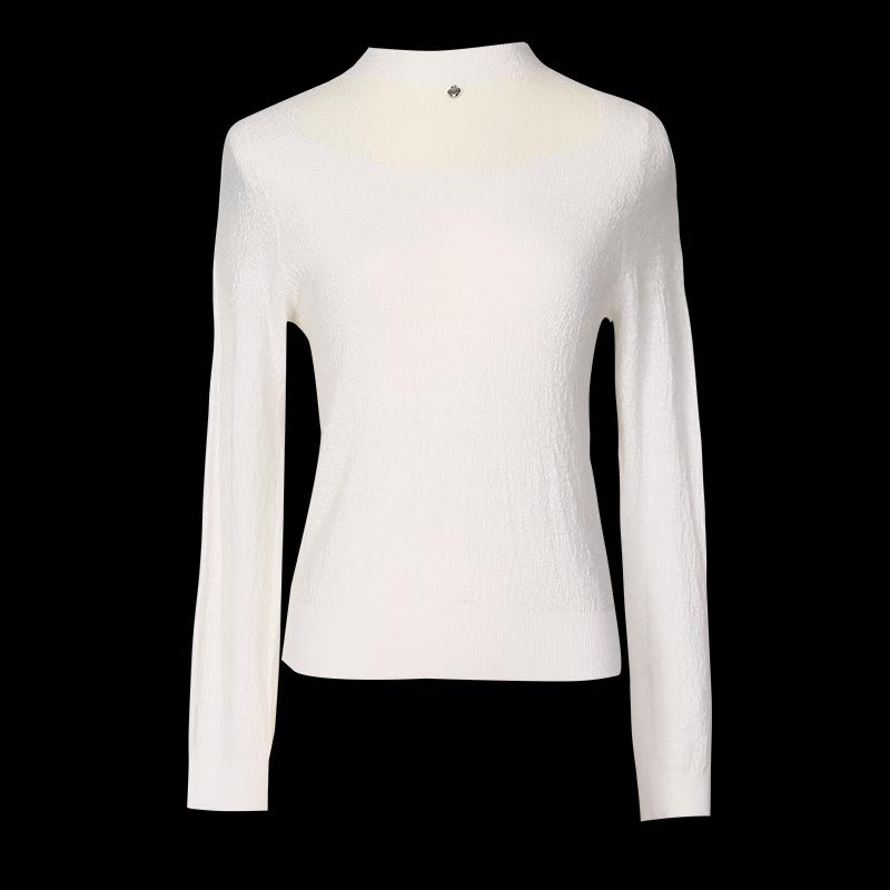 TaTu Semi-High Collar Wool Blend Knit Sweater