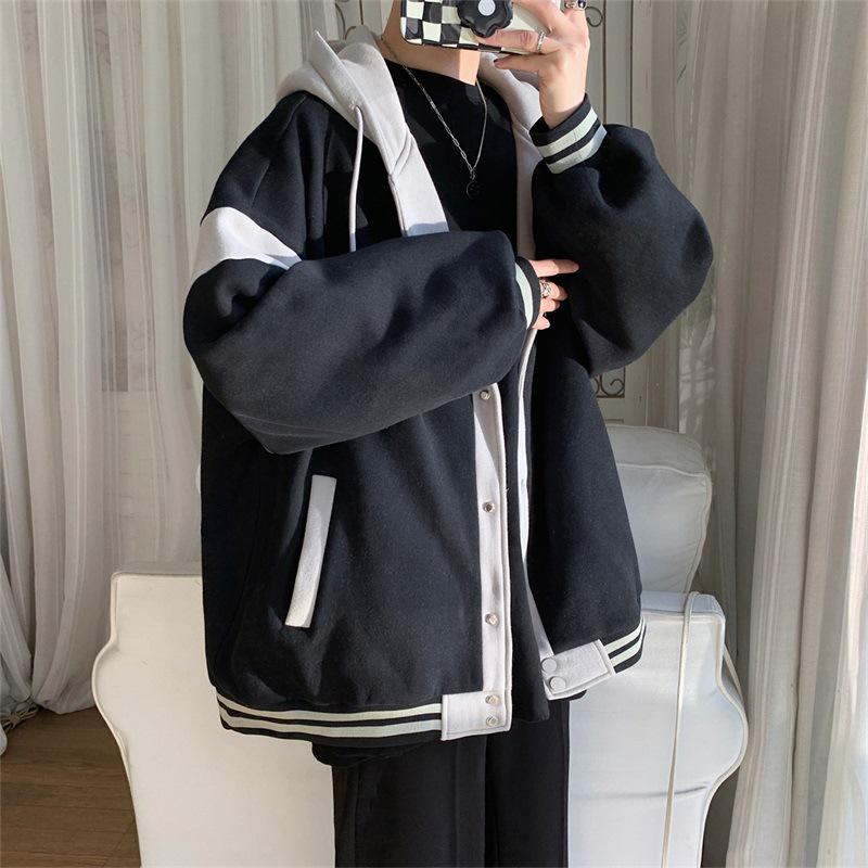 Men's Trendy Hooded Jacket: Stylish Spring/Autumn Loose-Fit Sweater Design