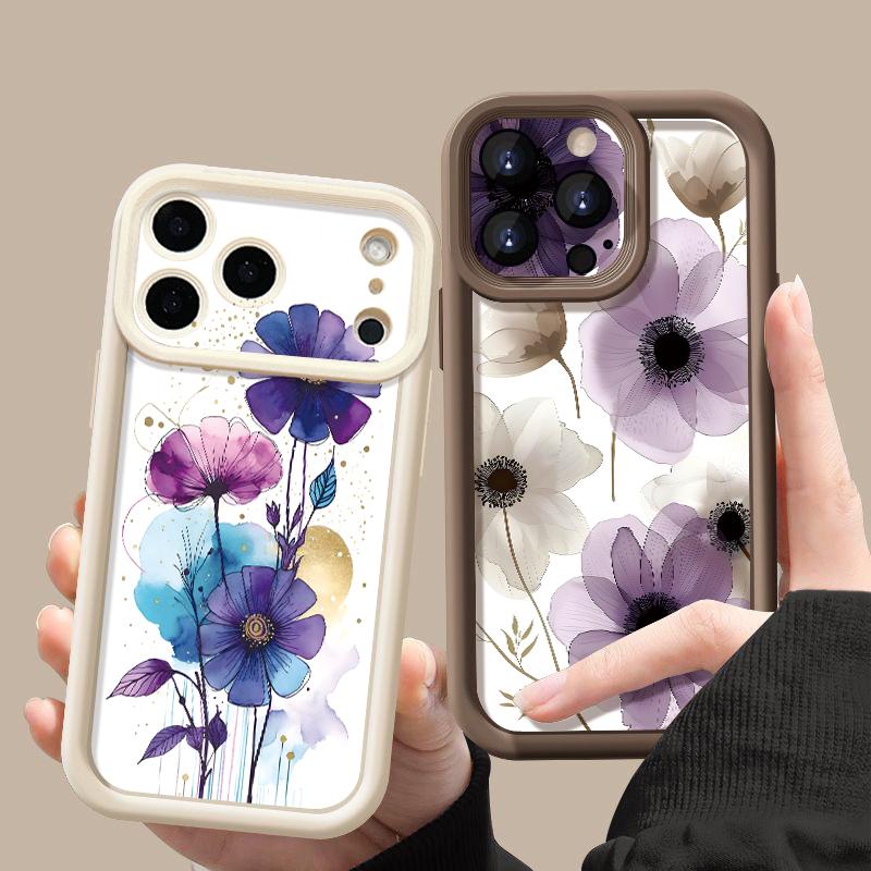 INS Акварельный Цветочный Чехол Для iPhone 17 Pro Max Ударопрочный Мягкий Силиконовый Бампер Чехол Для iPhone 16 15 Pro Max 14 13 11 16E 17E