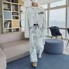 Men's Retro Tie-Dye Casual Suit: Loose Denim Jacket & Wide-Leg Trousers