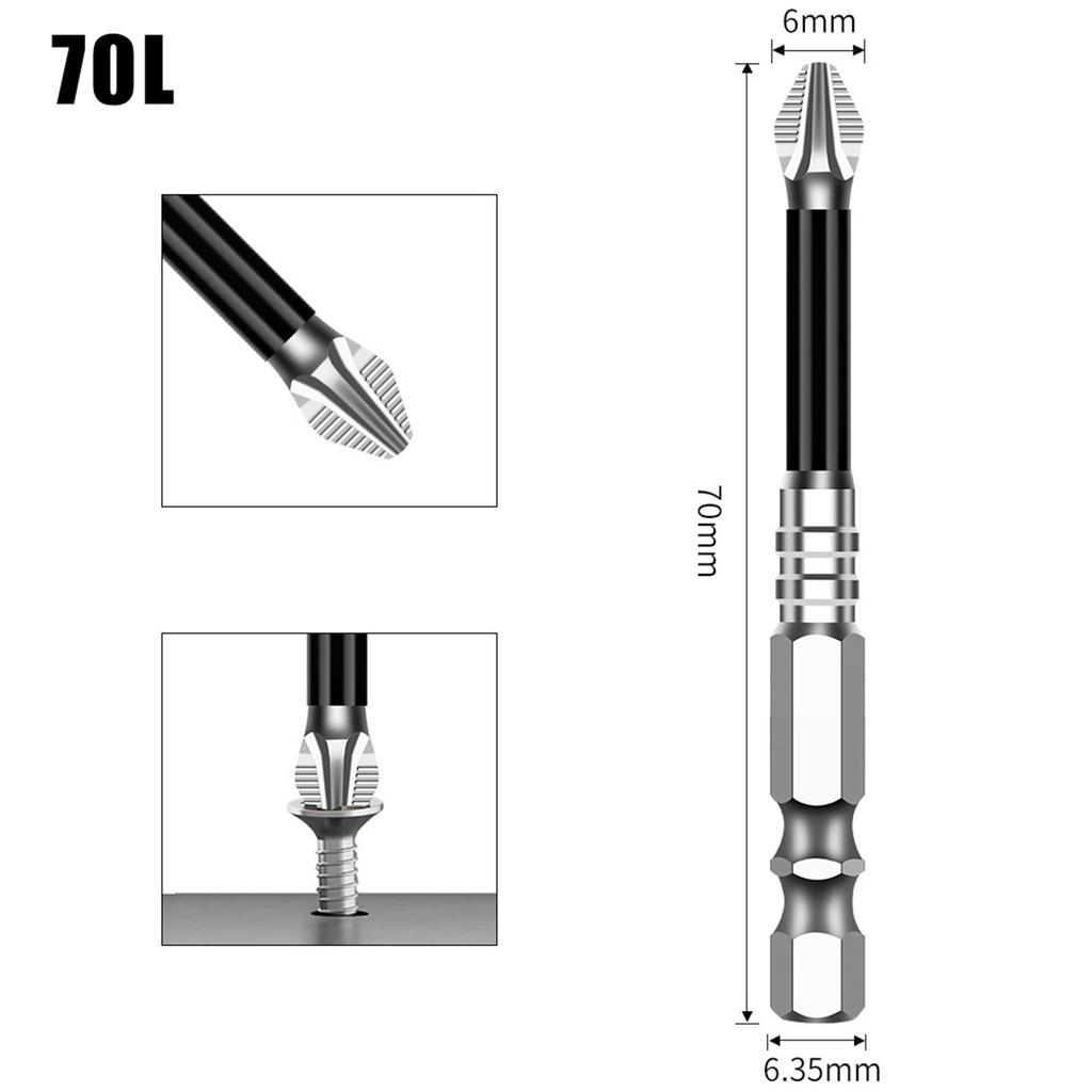 1Piece Nonslip 5A Crosses Head Screwdriver Bits Alloy Steel Magnetic Impact Driver Bits for Home & Professional Use