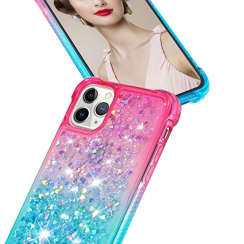 Радужный прозрачный градиент цвета, блестящий жидкий зыбучий песок, любовь, блестки, бампер, чехол для телефона для iPhone, Samsung, Xiaomi, Huawei, мягкая силиконовая задняя крышка