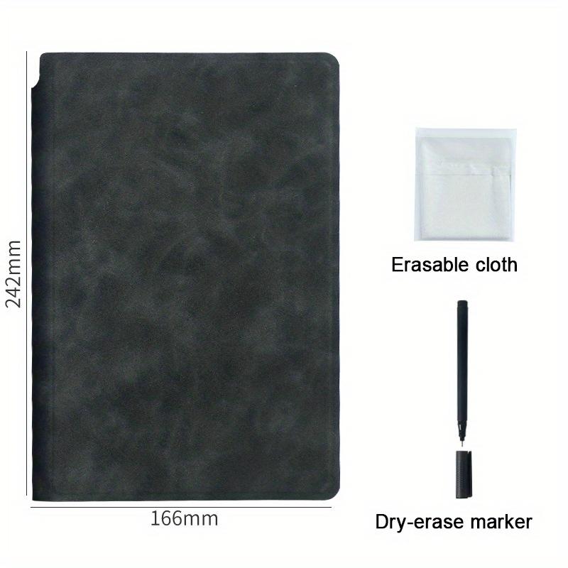 Stylish A5 Reusable Whiteboard Notebook - Ultra-Portable Weekly Planner With Durable Faux Leather Cover Versatile Memo Pad