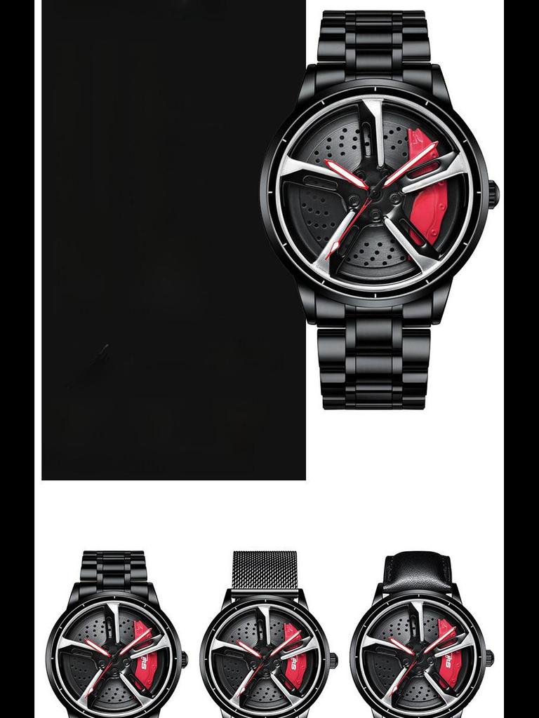 SVJ Мужские цельные часы RS7 с гидравлическим 3D-корпусом и полым кварцевым механизмом, вдохновленные колесом автомобиля