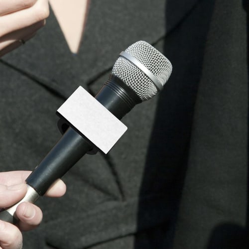 Set of 2 Wireless Mic Holders, Square, Black, Plastic with Adhesive