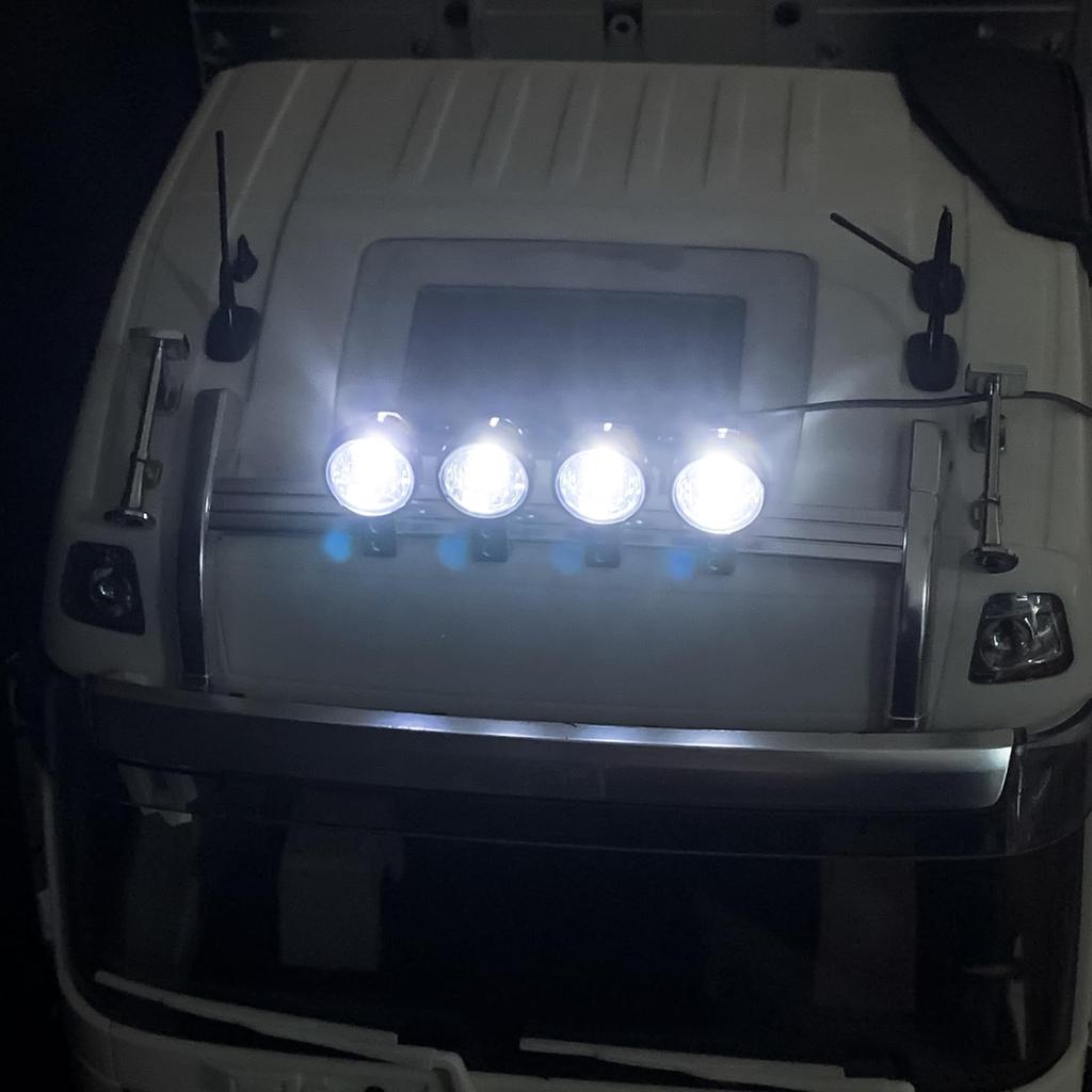 TRZX 4-светодиодный крышевой прожектор для радиоуправляемого тягача Tamiya масштаба 1/14 56360 FH16 750 6x4 и 56362 FH16 750 8x4