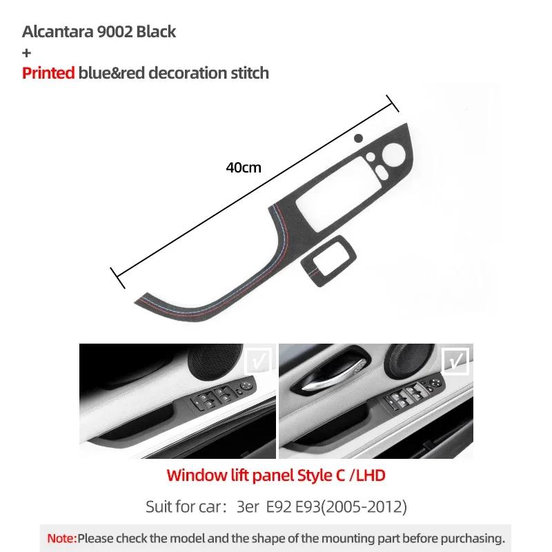 Betterhumz Car Door Armrest Window Switch Panel Sticker Trim for BMW E90 E91 E92 E93 325 2005-2012 Made of Alcantara Accessories