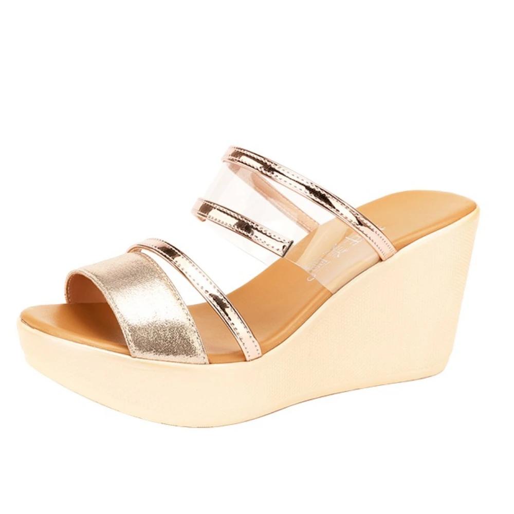 Летние тапочки женские туфли на танкетке на платформе для женщин туфли на высоком каблуке женские босоножки тапочки женская обувь Zapatos De Mujer