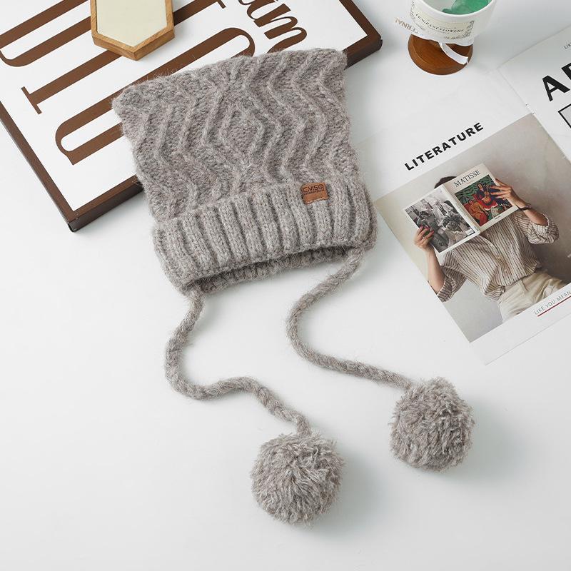 Корейская милая и универсальная шерстяная шапка с кошачьими ушками, модная повседневная теплая шапка для осени и зимы, защита от холода на открытом воздухе, шапка с защитой ушей