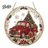 Acrylic Ornaments for Christmas Tree Hanging Diamond Art Ornament, 2D Pearl Painting Seasonal Home Window Decorations Pattern Suncatcher, Holiday