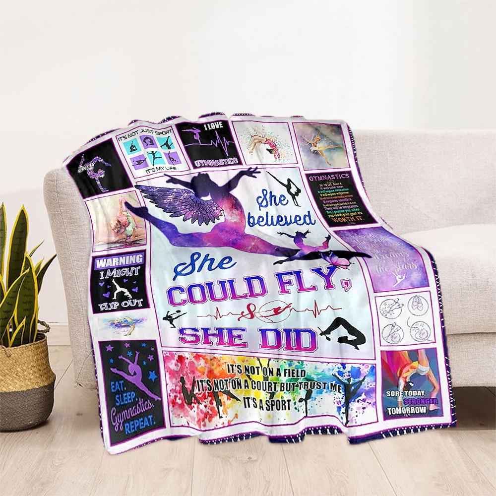 Gymnastics Art Quotes Blankets are suitable for living rooms, bedrooms, camping, and other places, making them an ideal choice for gifts.