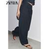 Zaprha 2025 Summer New Loose Linen Blend Balloon Style Striped Pants Women Loose Feeling 3564530