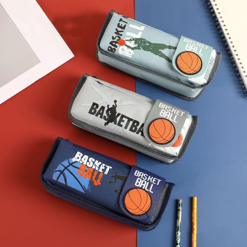 Storage Basketball Pencil Case Large Capacity Cartoon Basketball Stationery Box Teens Girls Boys