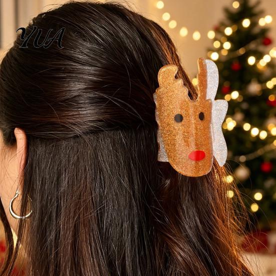 Lightweight Hair Accessories for Christmas Claw Clip Women, Cute Patterns Non-Slip Strong Hold Tree Barrettes Shark Clip, Decorative Holiday