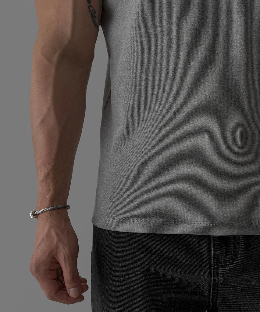 Baulopeulodeogteu Футболка с длинным рукавом и мелкой резинкой Raglan Muscle - Базовая/Укороченная [Серый]