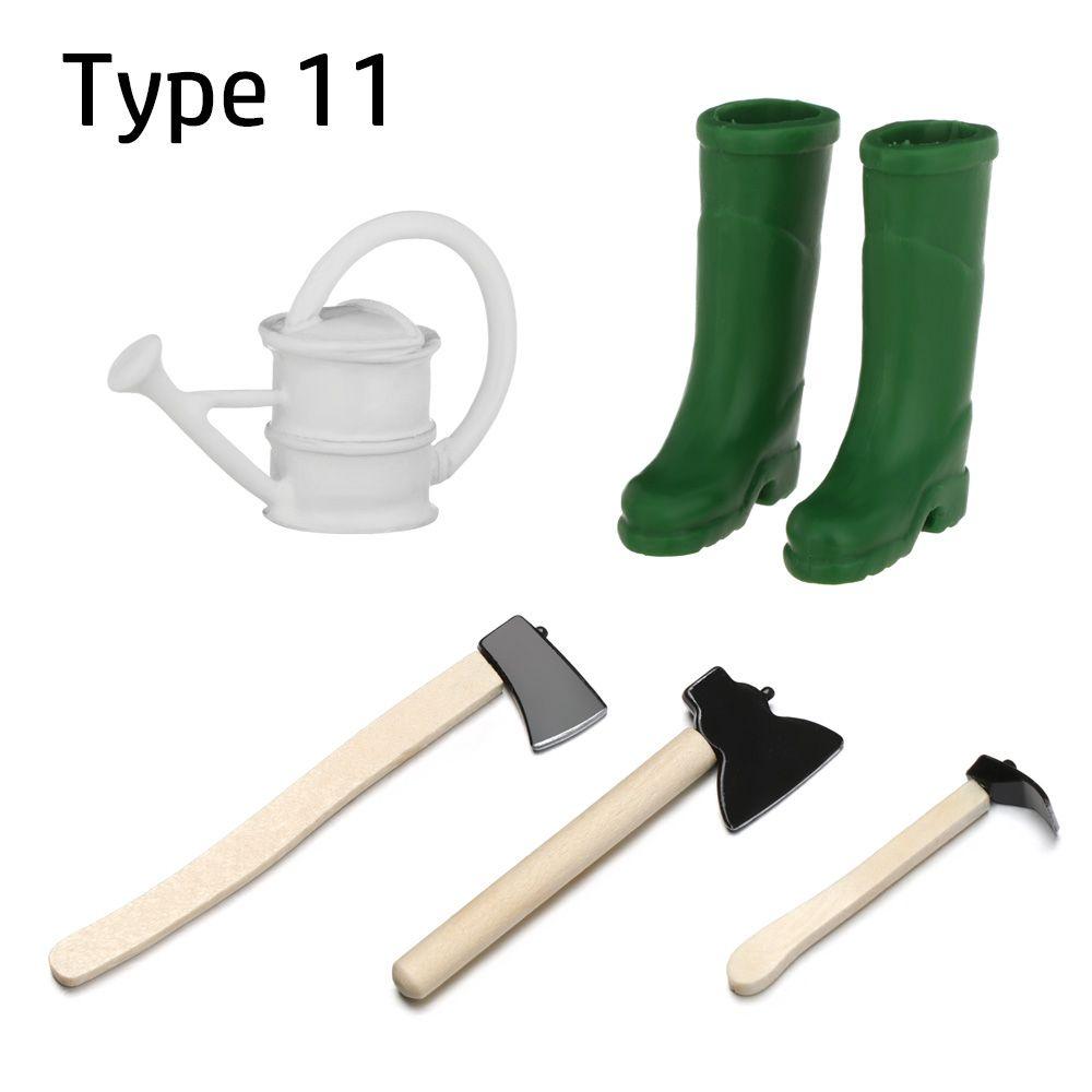 Landscape Watering Pot Miniature Tools Dollhouse Accessories Wood Hoe Shovel Doll Farming kits