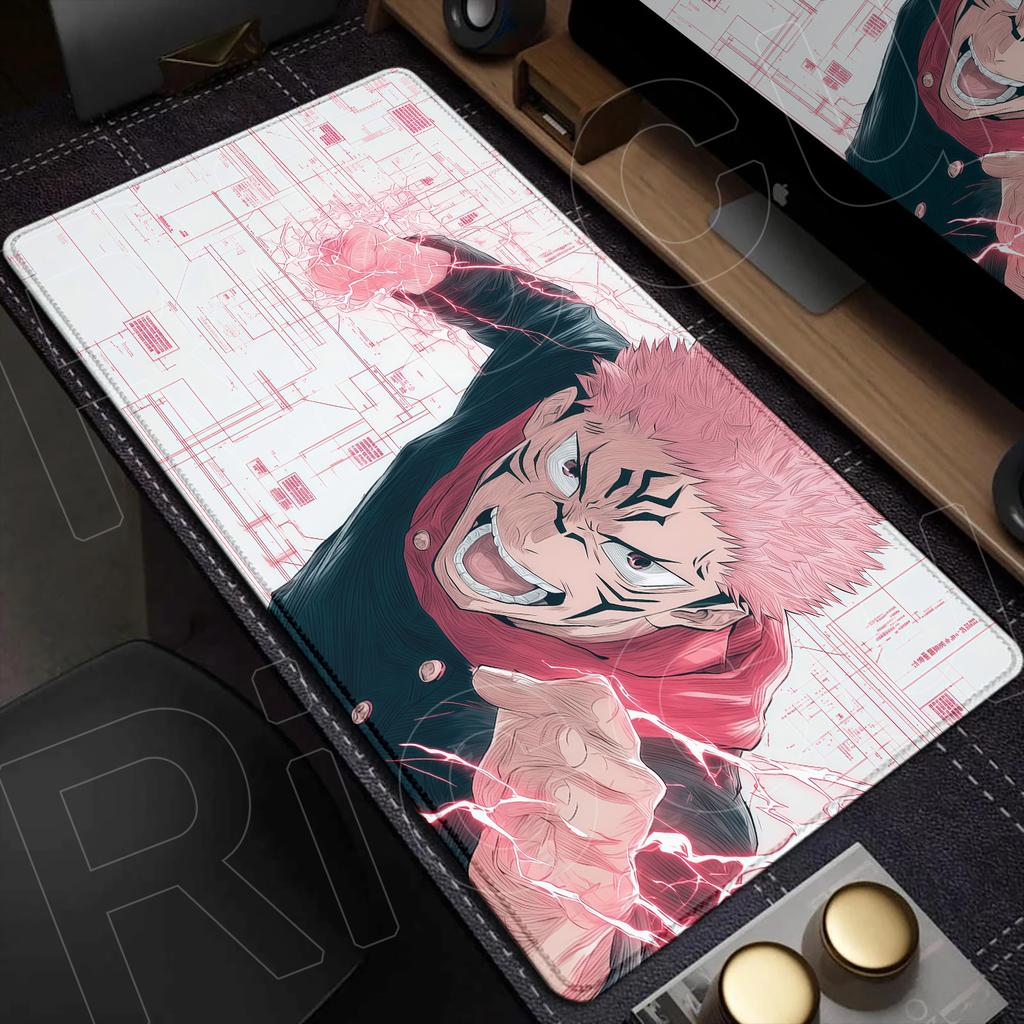 HD 60x30см Черный Аниме Jujutsu Kaisen XXL Коврик для Мыши Годжо Сатору Коврики для Мыши Игровой Периферийный Устройство для Компьютера Аксессуары для ПК Настольный Коврик