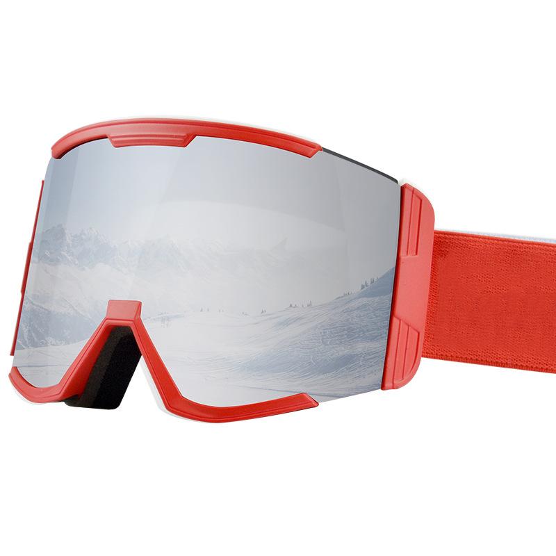 New ski goggles with double-layer anti-fog lenses, large field of view, suitable for mountaineering, windproof, snow-proof, and anti-blindness ski