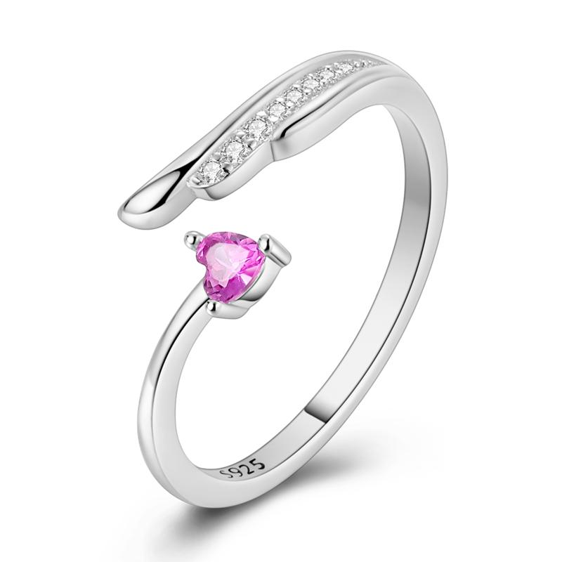 925 Sterling Silver Rings Sparking Purple White Pink Blue Zircon LOVE Wedding Ring Women Engagement Jewelry Anniversary Gifts