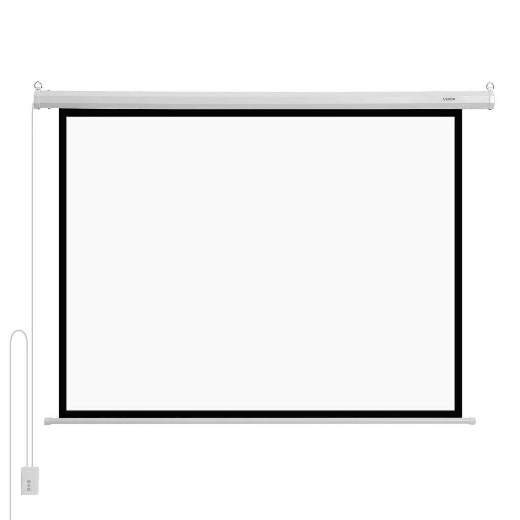 Motorized Projector Screen, 1829 mm 4:3 1080 HD Electric Projection Screen, Wall Mounted Projection Dispaly Projector with Remote Control, Automatic