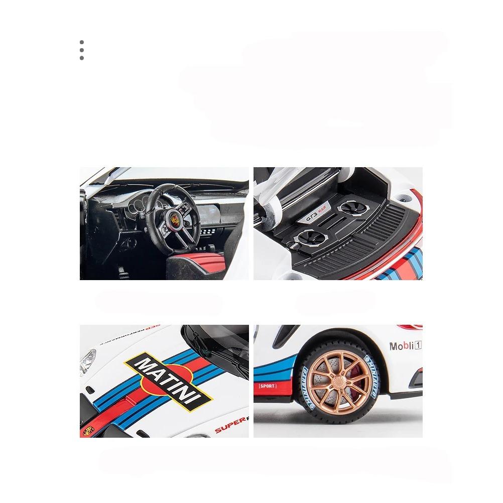 1/24 Porsche 911 GT3 RSR литые игрушечные машинки из металла модель автомобиля звук свет инерционный механизм детские игрушки коллекция
