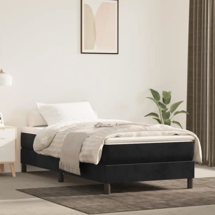 347710 vidaXL Pocket Spring Bed Mattress Black 90x190 Cm Thickness 20 Cm Velvet