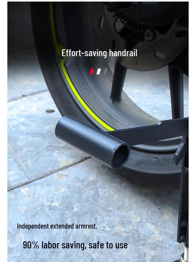 Portable Motorcycle Lift Stand and Chain Cleaner Tool