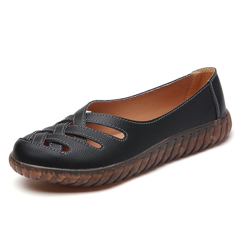 Женская обувь на плоской подошве 2025 Новая дышащая кожаная обувь для женщин Лоферы Мягкая кожаная обувь на плоской подошве Женская повседневная Zapatos Para Mujeres