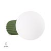 Modern olive green wall sconce with grooved body and white glass ball for bathroom or hallway 1xG9 8W IP44 HALO Sollux Lighting