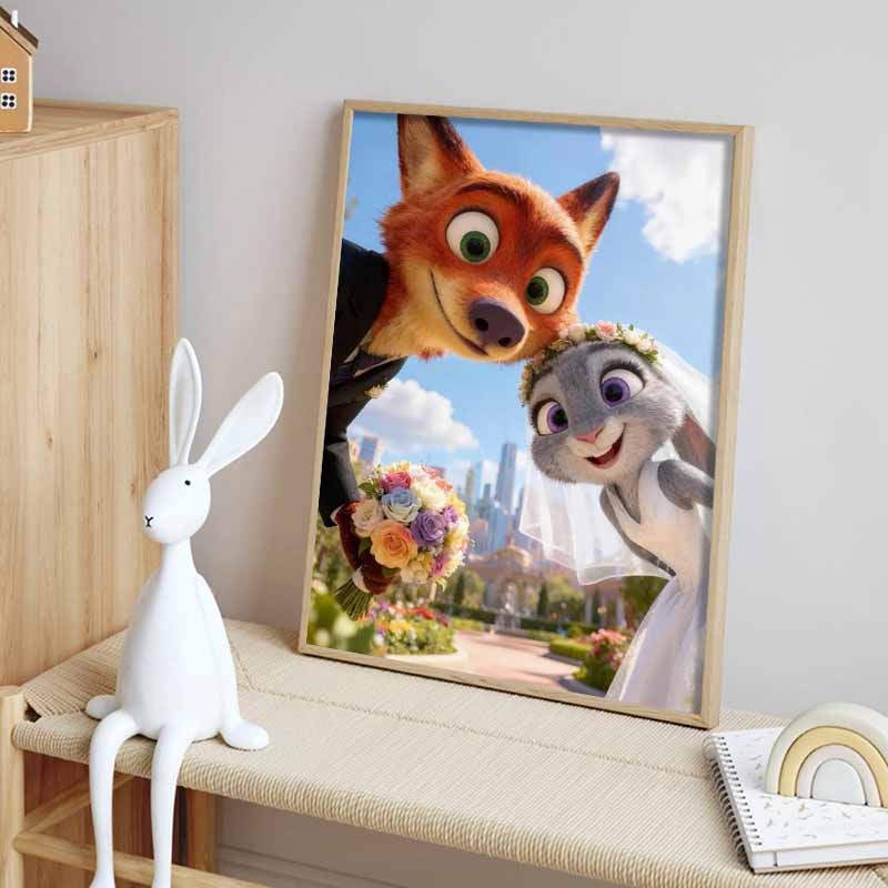 Disney Алмазная мозаика Зверополис Свадебная тема Фан-арт Мультяшная мозаика Алмазная вышивка Крестиком Ручная работа DIY Подарок Декор для дома