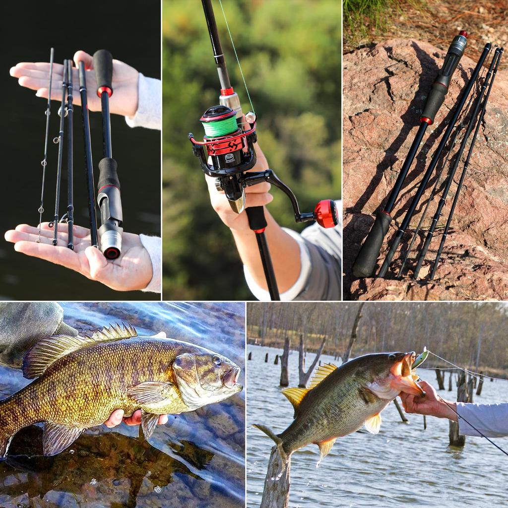 SOUGAYILANG Удочка 1,8-2,1 м из углеродного волокна, вращающаяся литейная/спиннинговая удочка для рыбалки