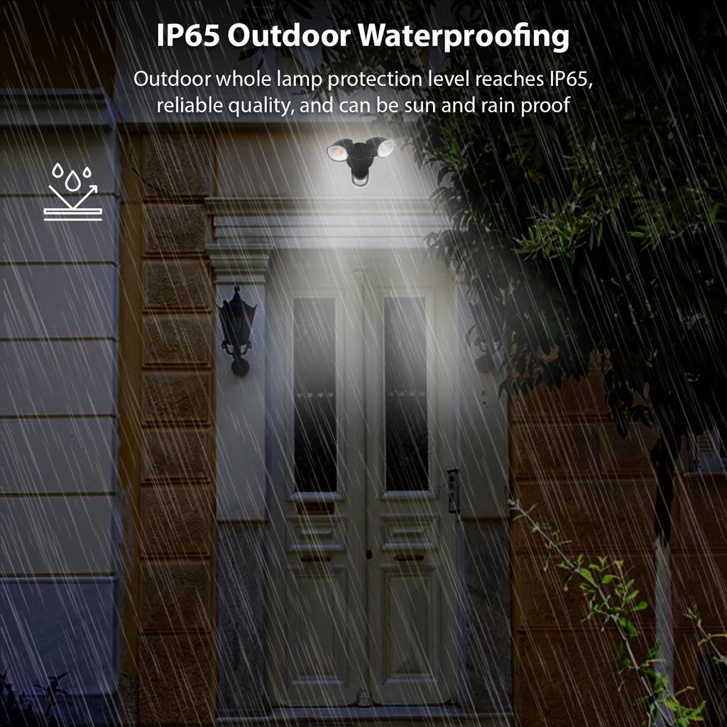 Motion Sensor Outdoor Lights 2-Head Wall Light with Infrared Induction LED Light IP65 Waterproof