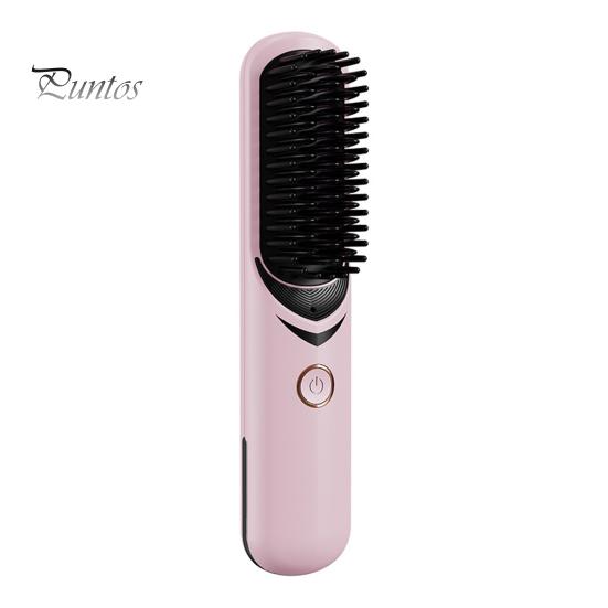 Беспроводной выпрямитель для волос с 3 регулируемыми температурами, быстрый нагрев, портативная дорожная горячая щетка с отрицательными ионами, электрическая расческа для укладки вьющихся волос, распутывающая их
