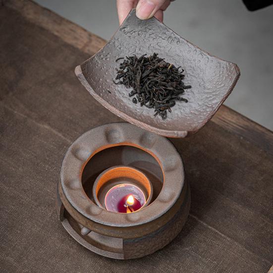 Керамическая грелка для чая, свечная плита для подогрева с подставкой для чайника, диффузор для ароматерапии для подогрева чая, раскрытия аромата, домашний офис, декор для медитации