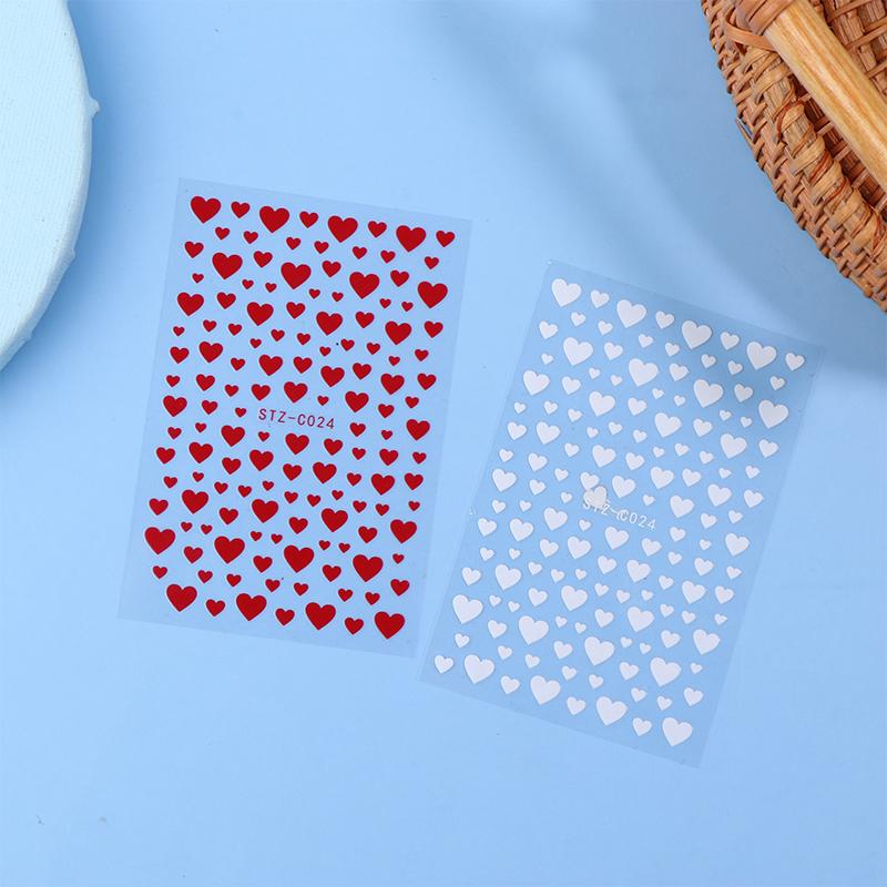 3D Black White Red Heart Villain Valentine'S Day Nail Art Stickers Nail Diy Colorful Nail Decals Nail Art Accessories