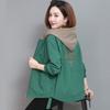 Women Hooded Jacket Thin Spring Autumn Loose Casual Pocket Long Sleeved Short Windbreaker Woman Zipper Up Coats Ladies