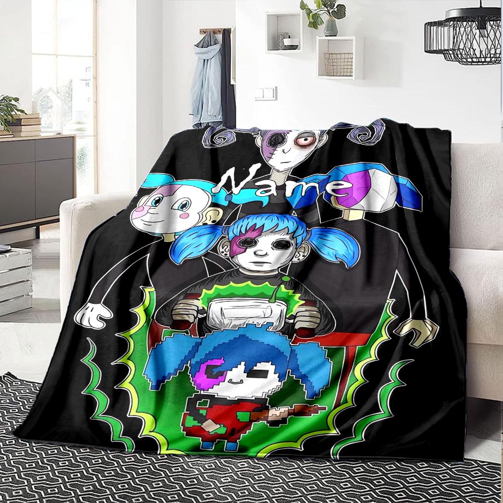 Custom Name Sally Face Theme Printed Blanket - Perfect for Couch, Bed, Travel & Outdoor Use | Machine Washable, Cozy & Durable.