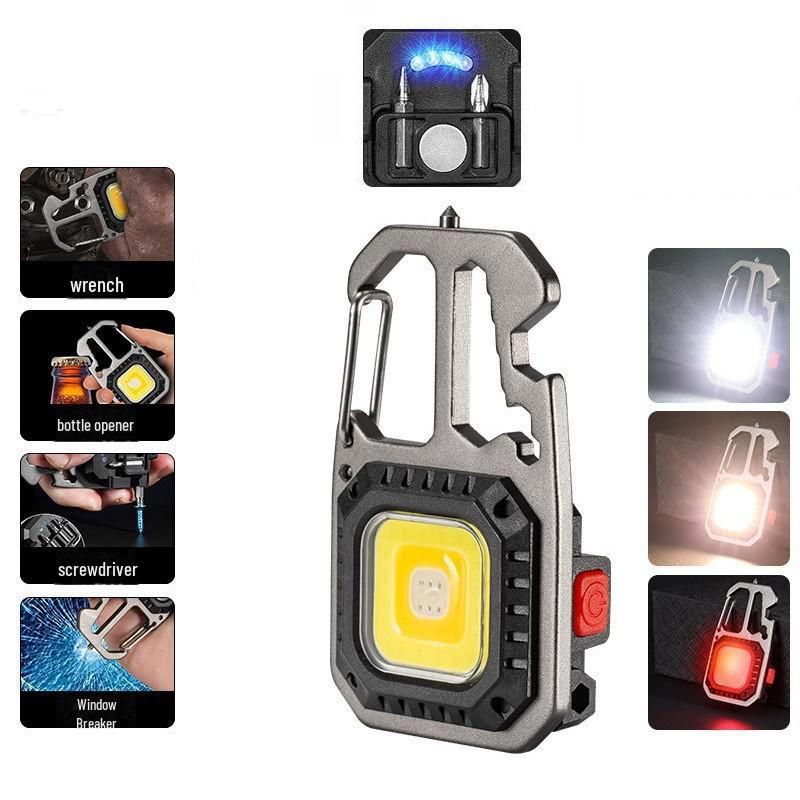 Multi-Function Magnetic Keychain Flashlight: Long-Lasting, Rechargeable, Ideal for Outdoor and Emergency Use