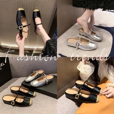 Летние новые туфли Мэри Джейн на мягкой подошве с внутренней платформой, с сумкой на мыске, полушлепанцы с открытым носком, универсальные крутые шлепанцы