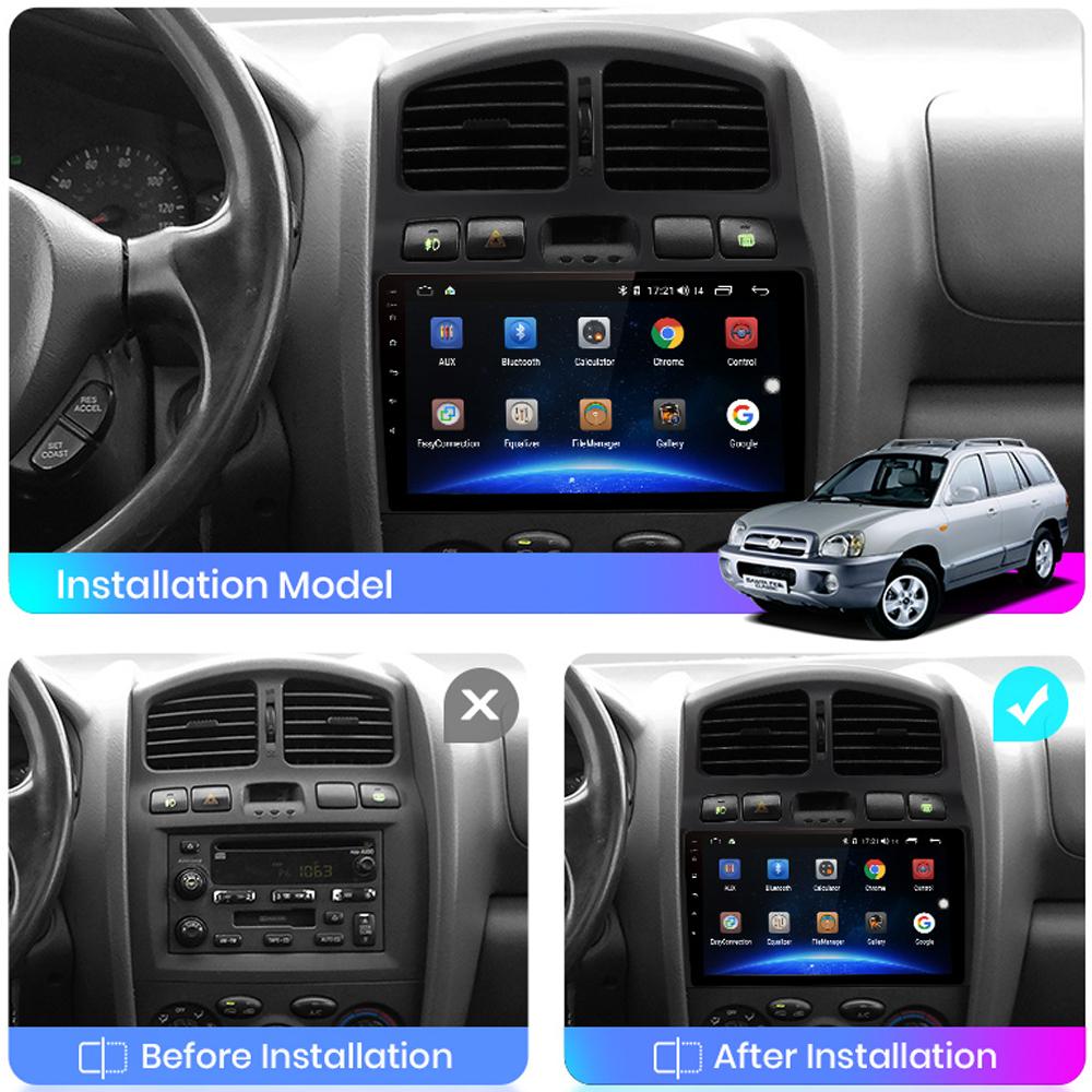 Android Car Radio For Hyundai Santa Fe 2002-2005 Multimedia Player Head Unit Stereo GPS Navigation BT WIFI 1+16GB