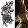 Women Sexy Temporary Tattoo Stickers Black Roses Pattern Full Flower Design Used for Arm Body Art Big Large Fake Tattoo Stickers