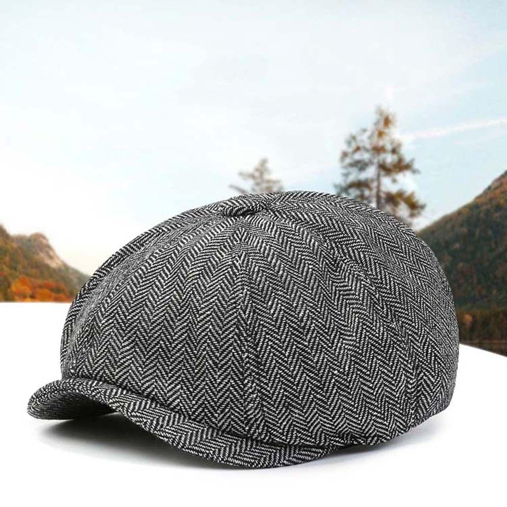 Painters Hats Cycling Caps Windproof Men Winter Hats Men Berets Newsboy Berets Octagonal Hats