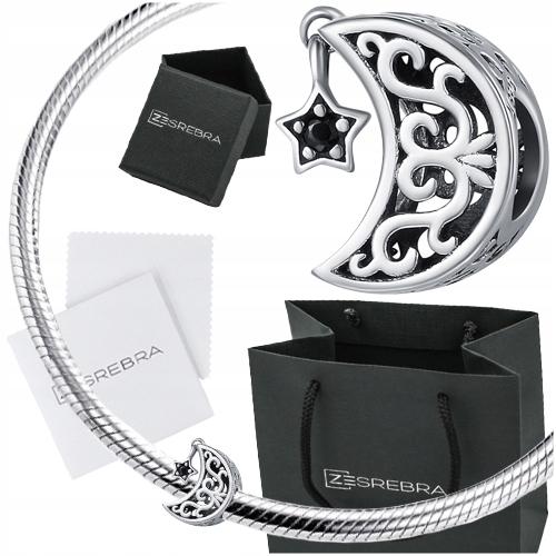Moon Charms 925 Bead Beads Cubic Zirconia Hanging Star Movable