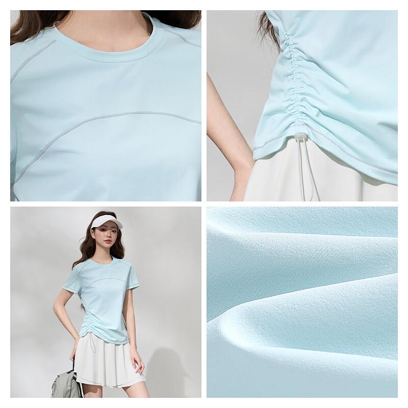 Женская футболка с коротким рукавом MJ STYLE, color block, на шнурке, защита от солнца