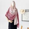 Ретро однотонный градиентный шарф женский тонкий простой удлиненный пряжный платок хлопковый шарф головной убор сумка голова
