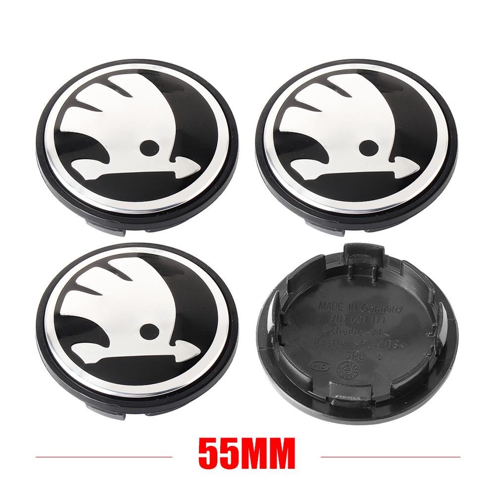 4pcs 55/65/56mm ABS Car Wheel Center Cap Hub Center Cap For Original Car Stickers For Skoda S Octavia Superb Kodiaq Karoq Scala JT3